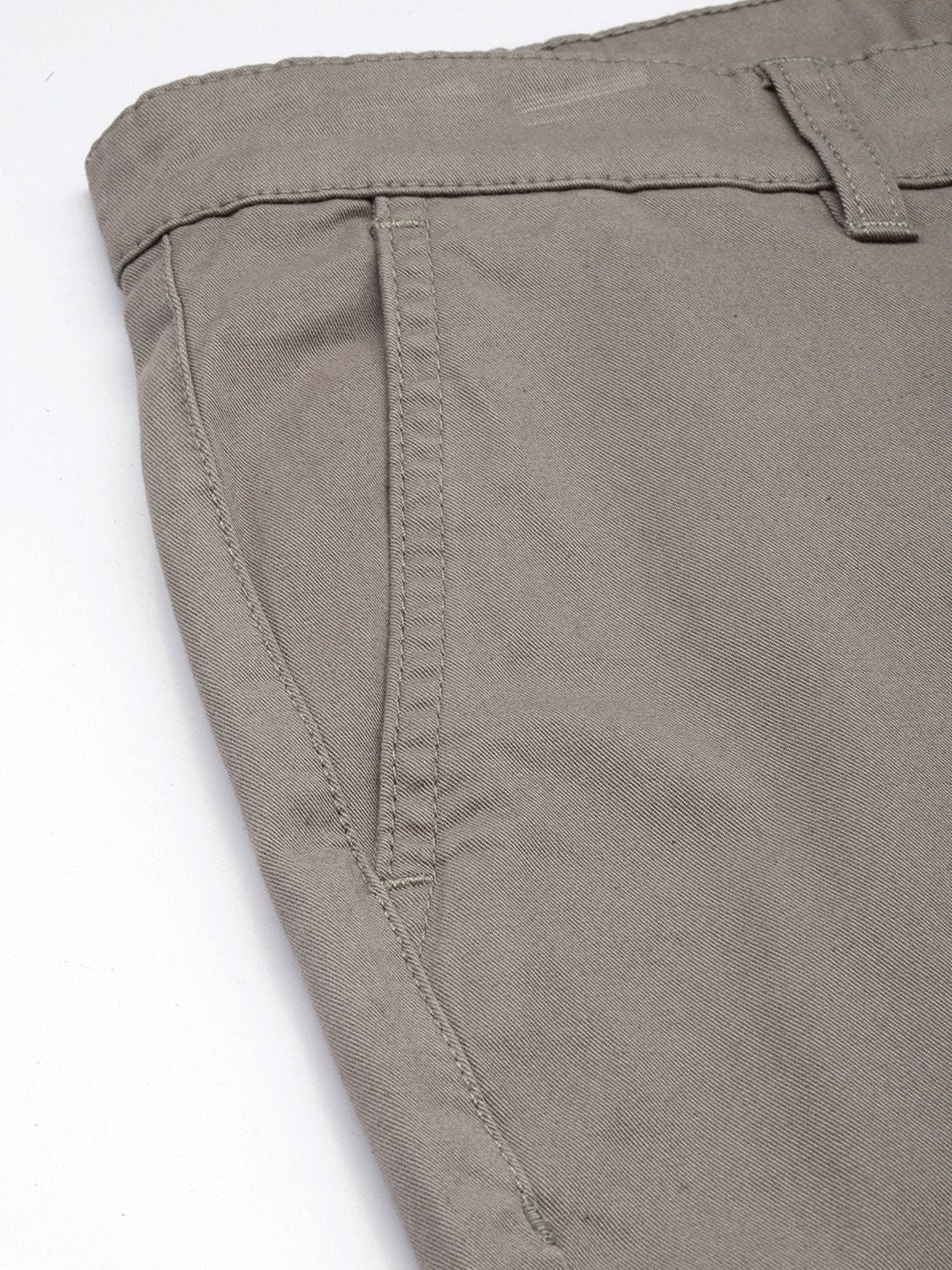Men's Grey Regular Fit Solid Chino Shorts