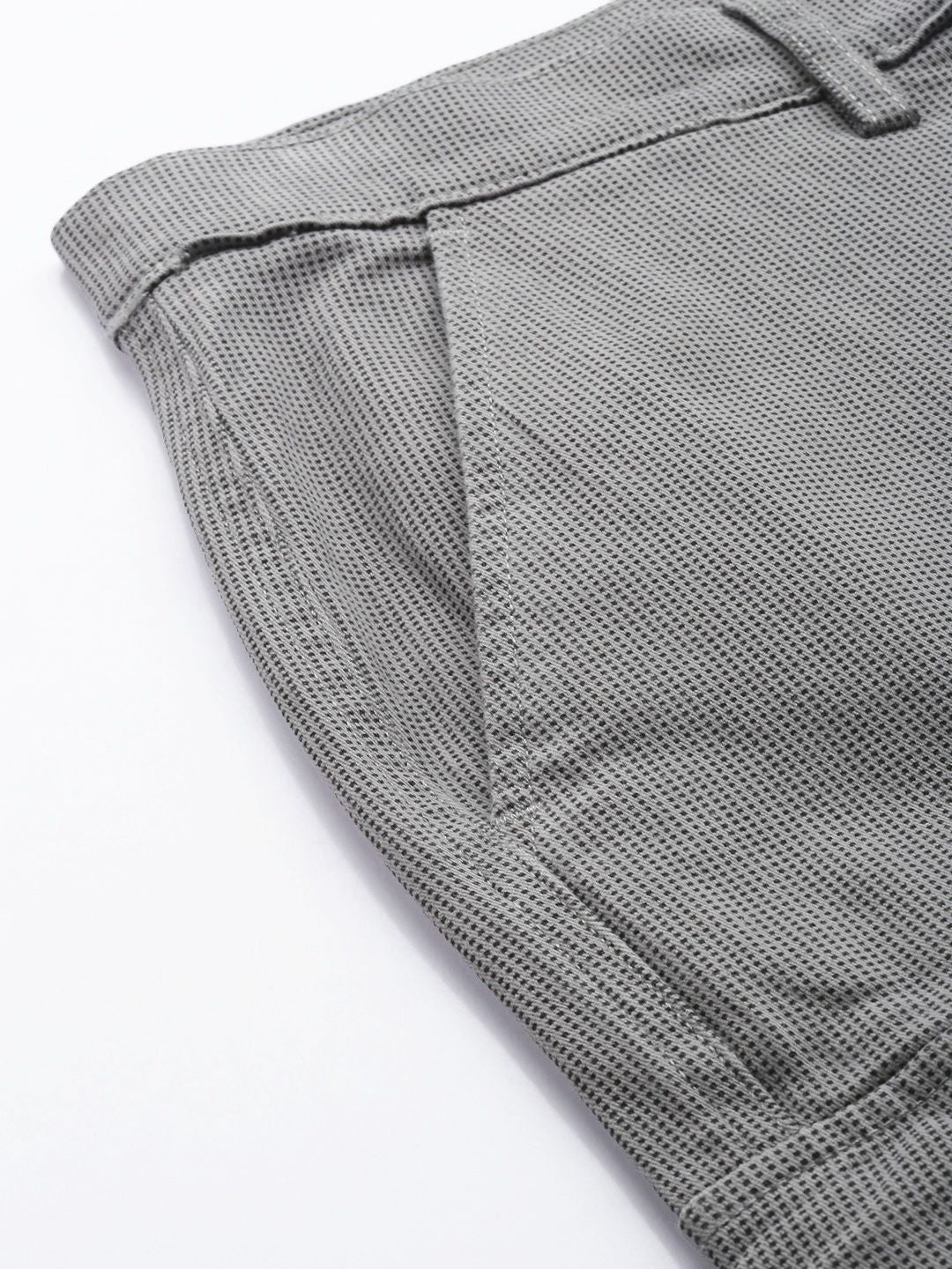 Men's Grey Relaxed Fit Geometric Print Cargos