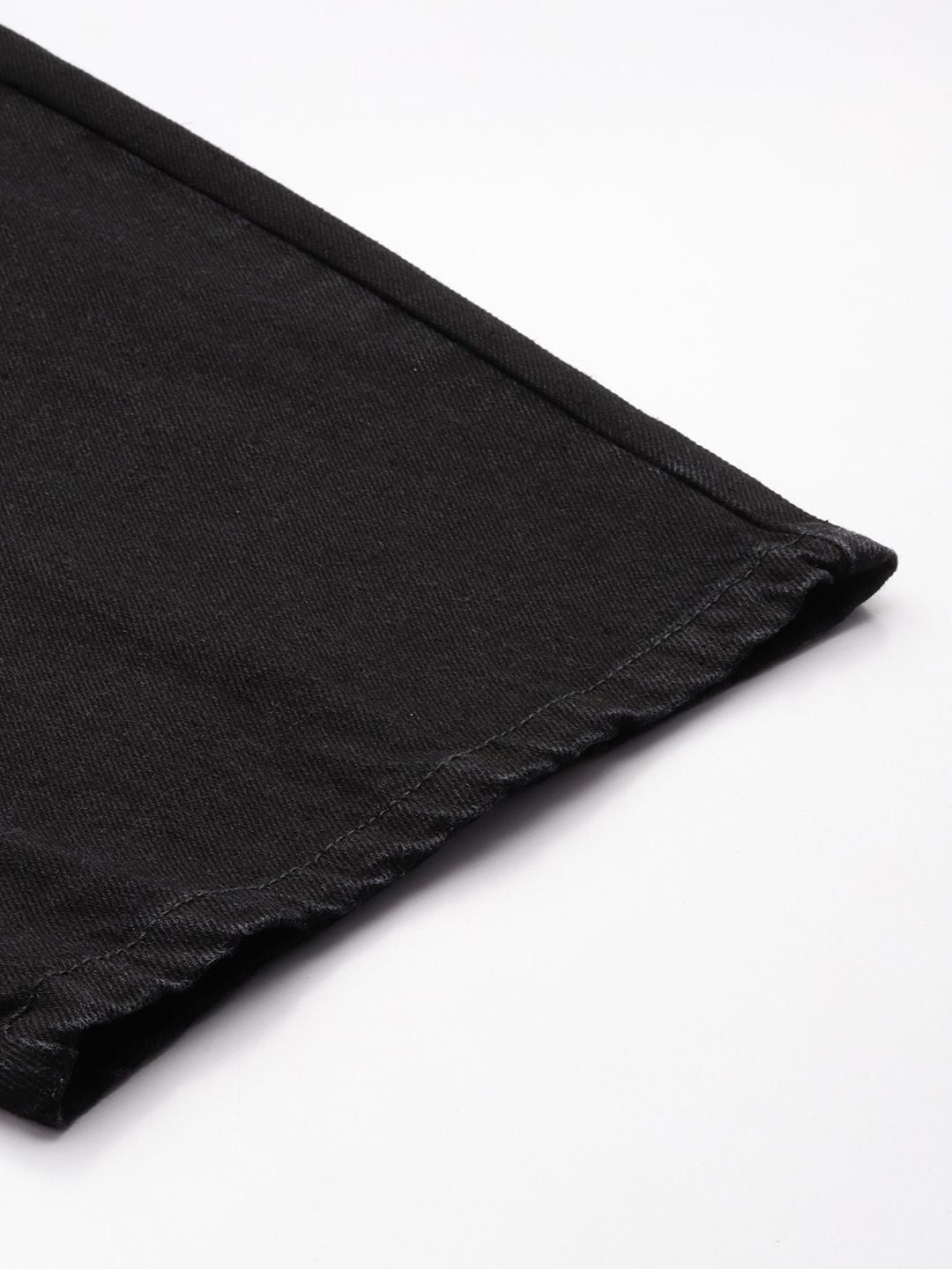 Men's Black Relaxed Fit Solid Cargo Jeans