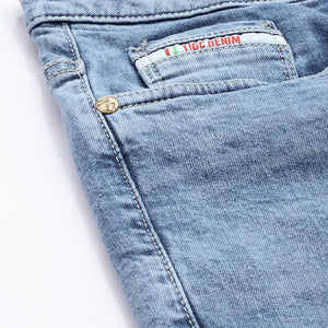 Men's Blue Bootcut Solid Stretchable Jeans