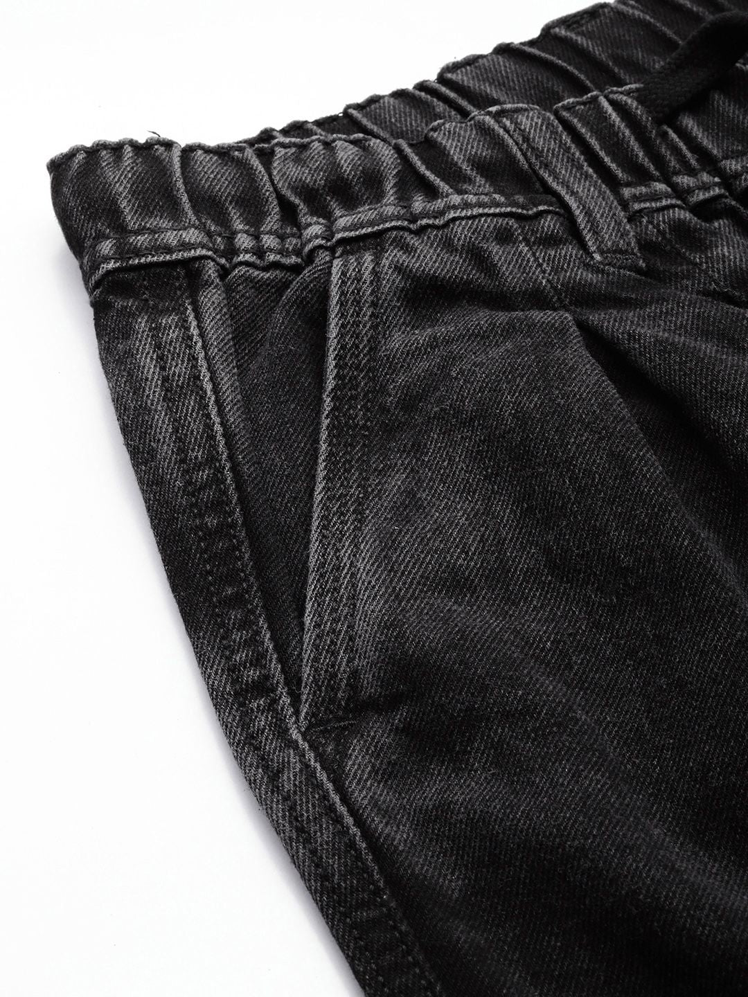 Men's Grey Relaxed Fit Solid Denim Joggers