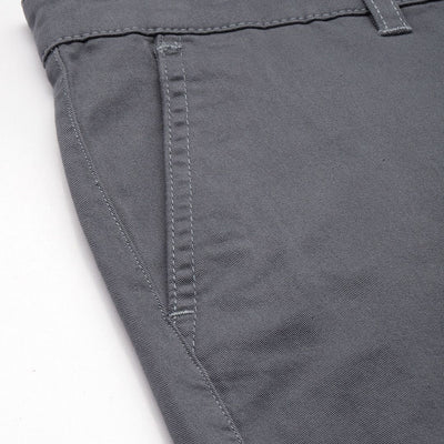 Men's Silver Regular Fit Solid Chino Shorts