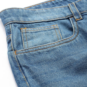 Men's Blue Straight Fit Solid Jeans