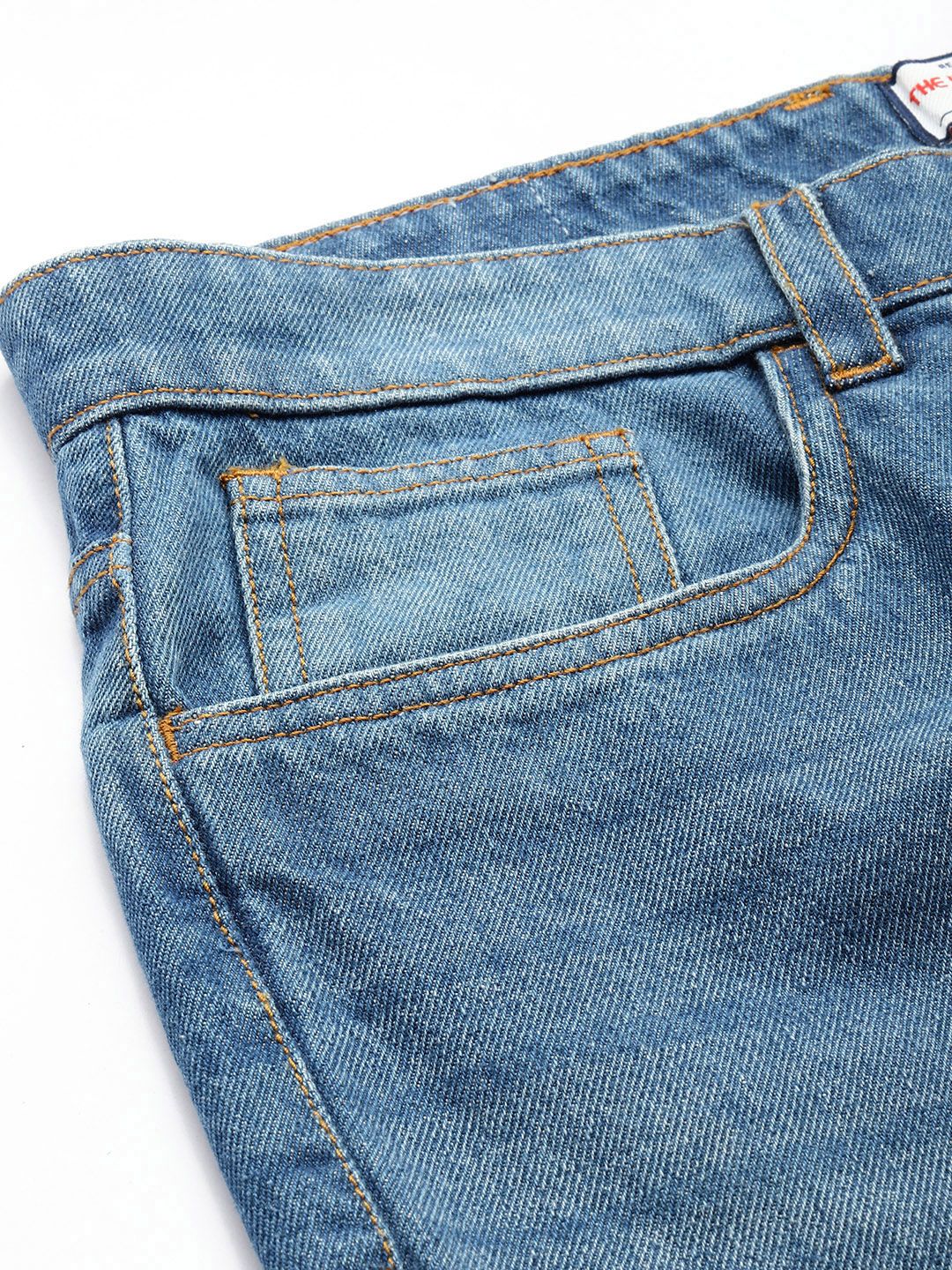 Men's Blue Straight Fit Solid Jeans