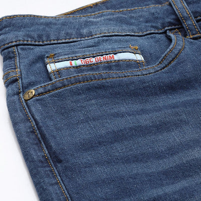 Men's Blue Slim Fit Solid Jeans