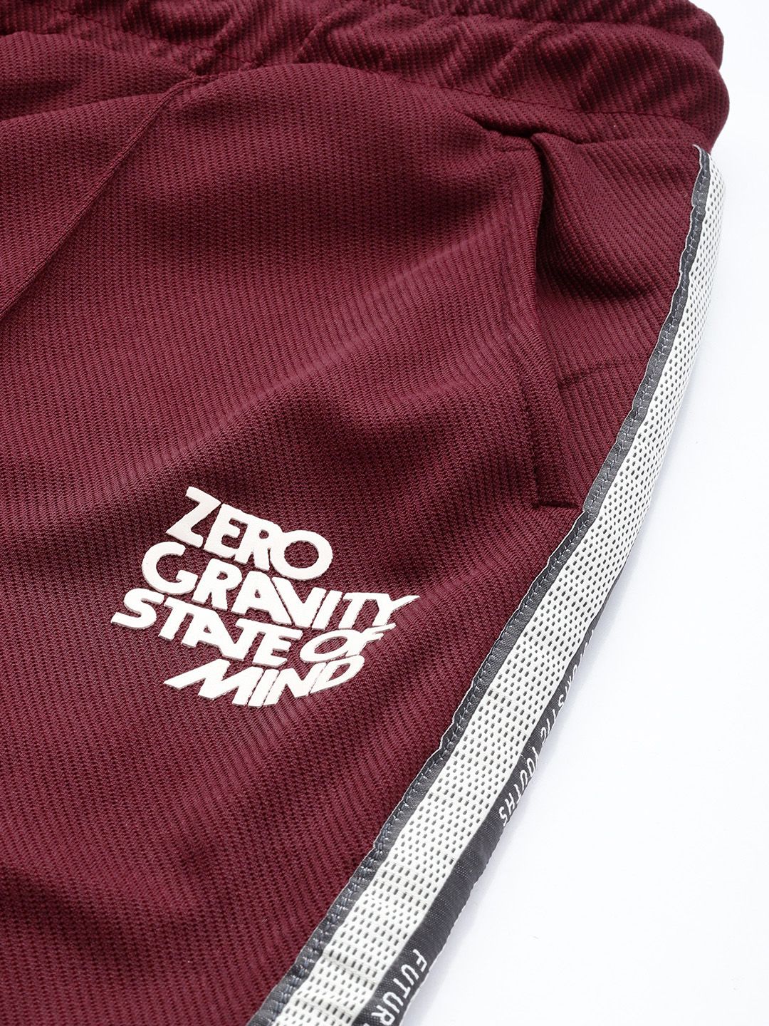 Men's Maroon Relaxed Fit Printed Wide Leg Joggers