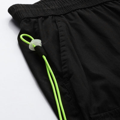 Men's Black Relaxed Fit Solid Utility Cargo Jogger