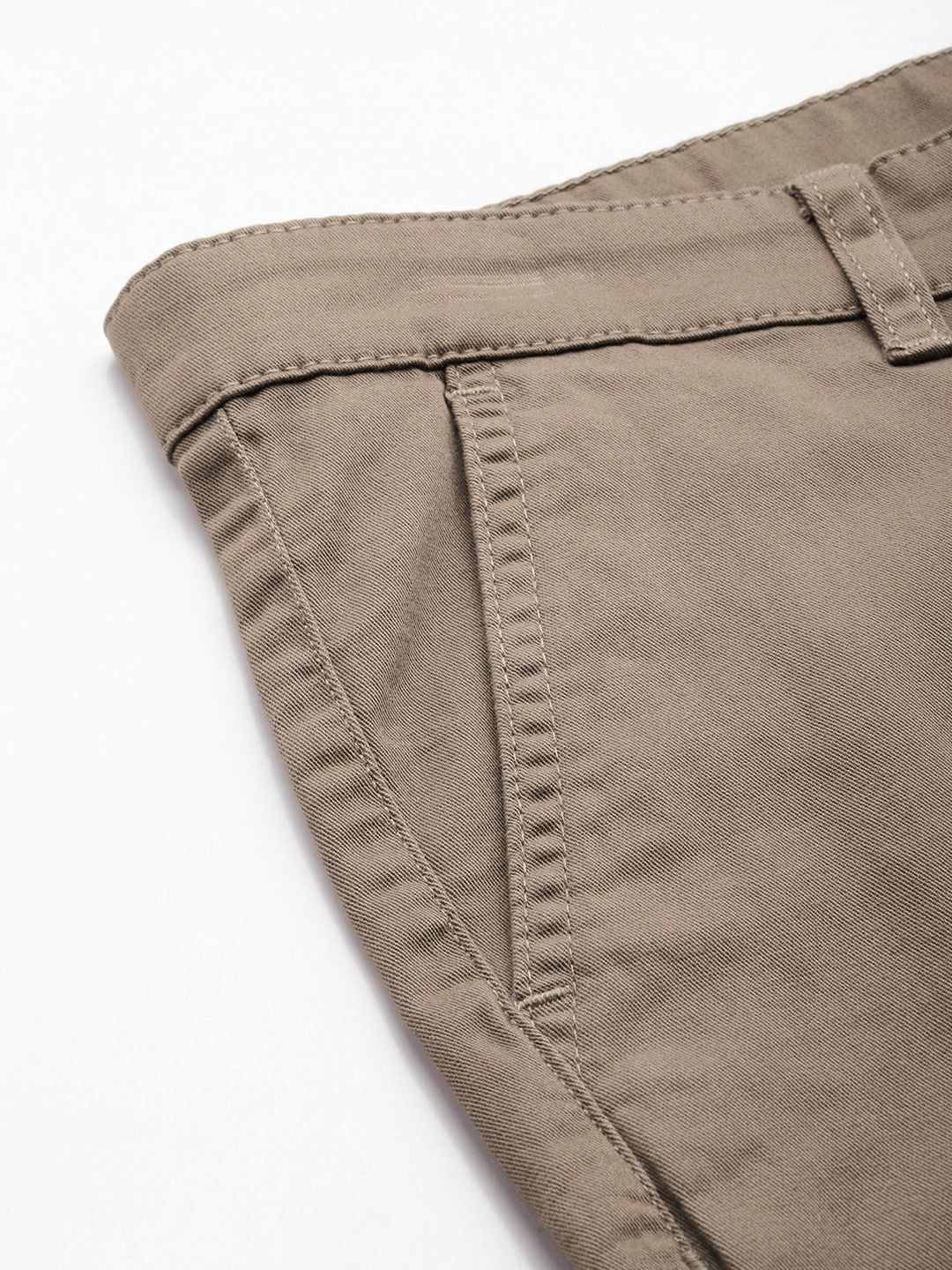 Men's Brown Regular Fit Solid Chino Shorts