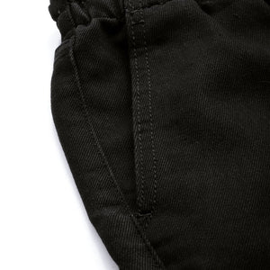 Men's Black Wide Leg Solid Convertible Cargo Jeans
