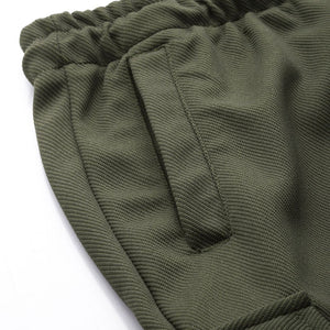 Men's Olive Relaxed Fit Textured Cargo Joggers