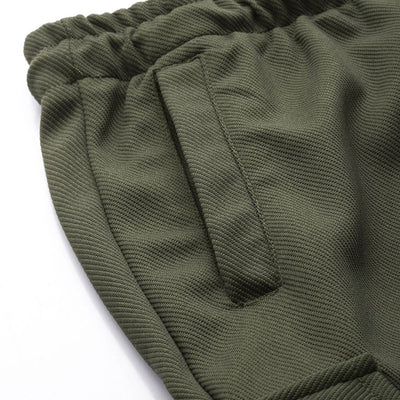 Men's Olive Relaxed Fit Textured Cargo Joggers