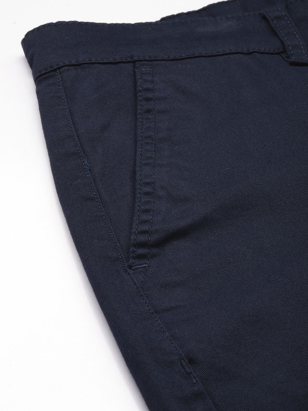 Men's Navy Blue Regular Fit Solid Chino Shorts