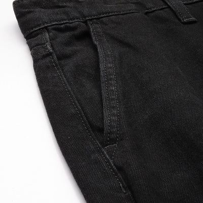 Men's Black Relaxed Fit Solid Jeans
