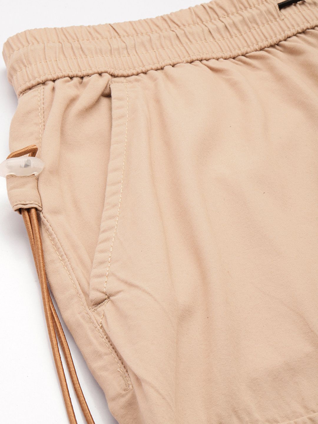 Men's Khaki Relaxed Fit Solid Utility Cargo Jogger