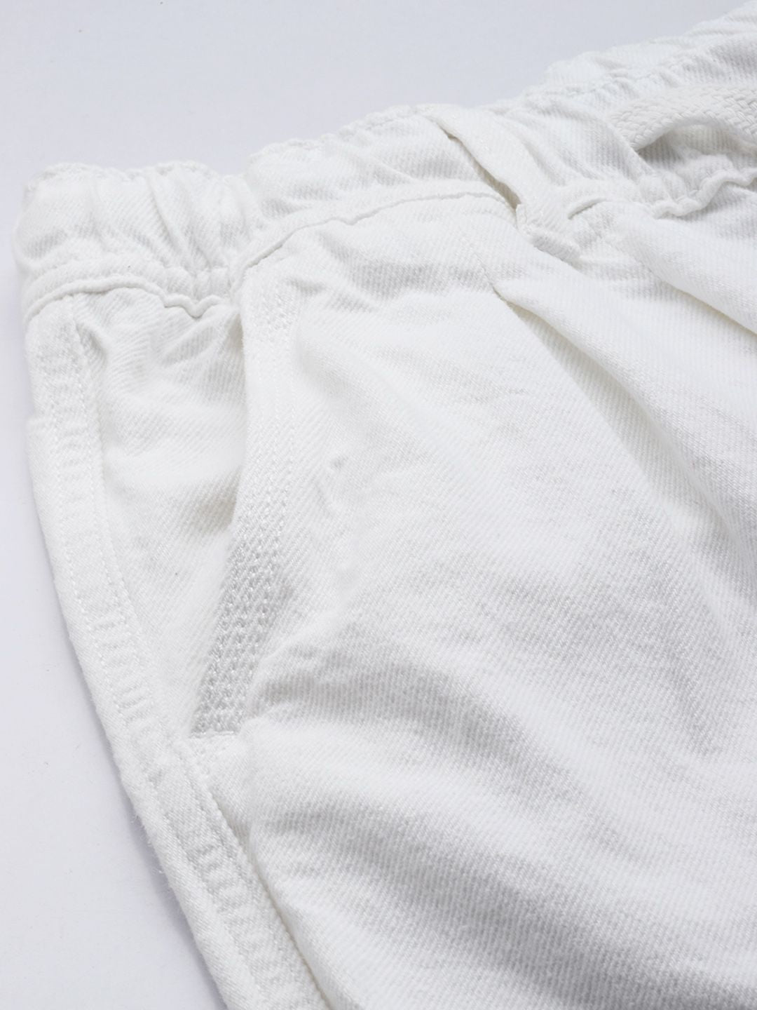 Men's White Relaxed Fit Solid Denim Joggers