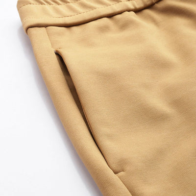 Men's Brown Relaxed Fit Solid Chinos