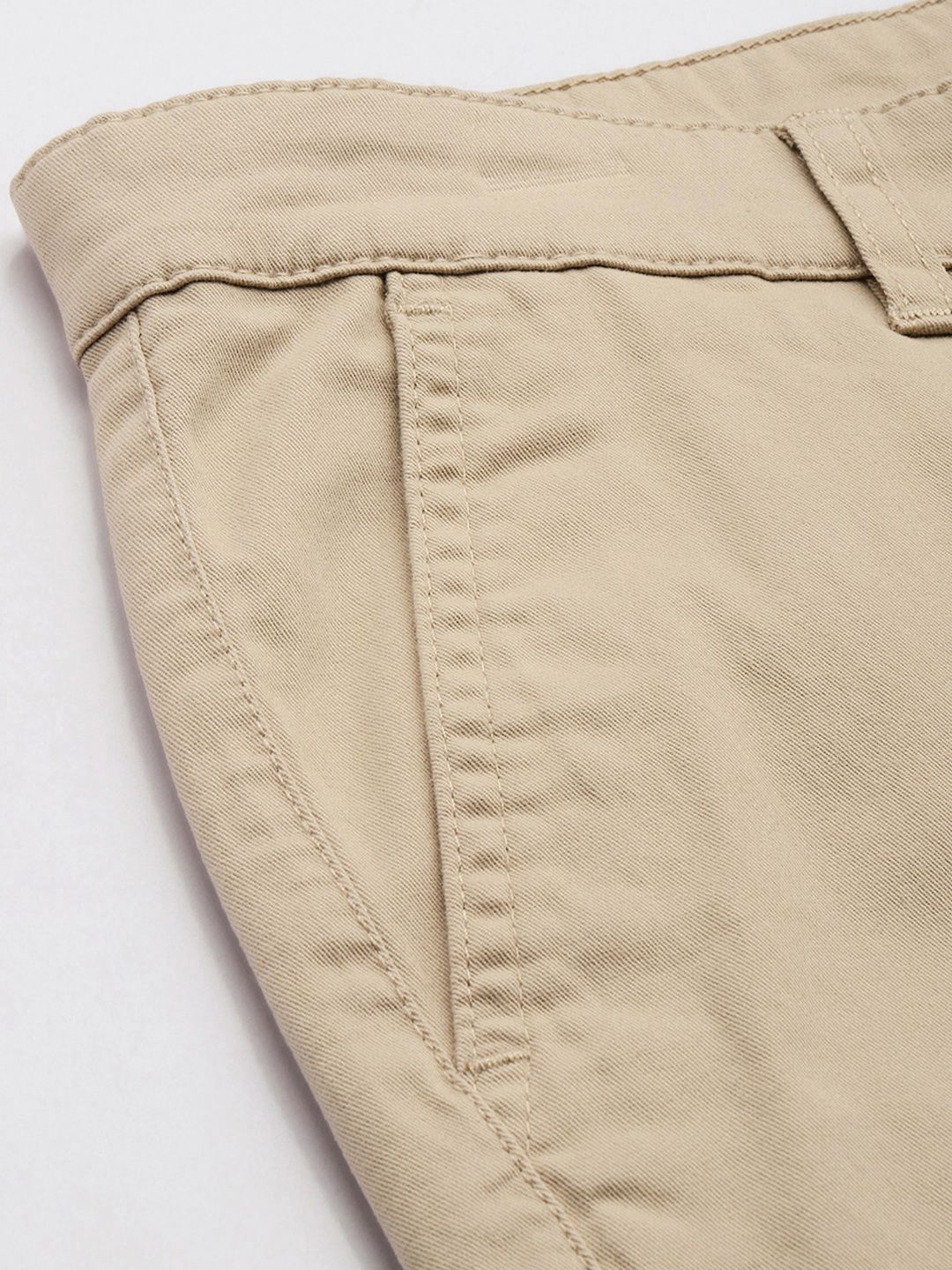 Men's Beige Regular Fit Solid Chino Shorts
