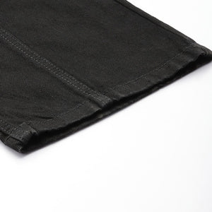 Men's Black Wide Leg Solid Jeans