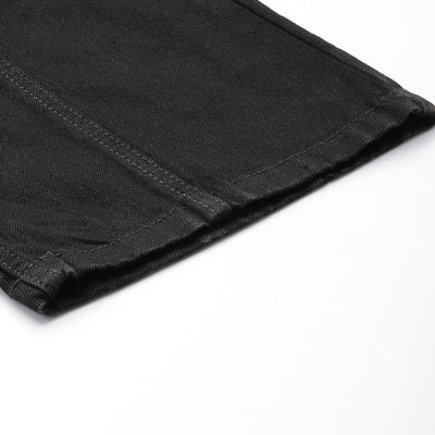 Men's Black Wide Leg Solid Jeans