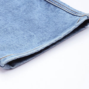 Men's Blue Relaxed Fit Solid Stretchable Denim Cargo Joggers