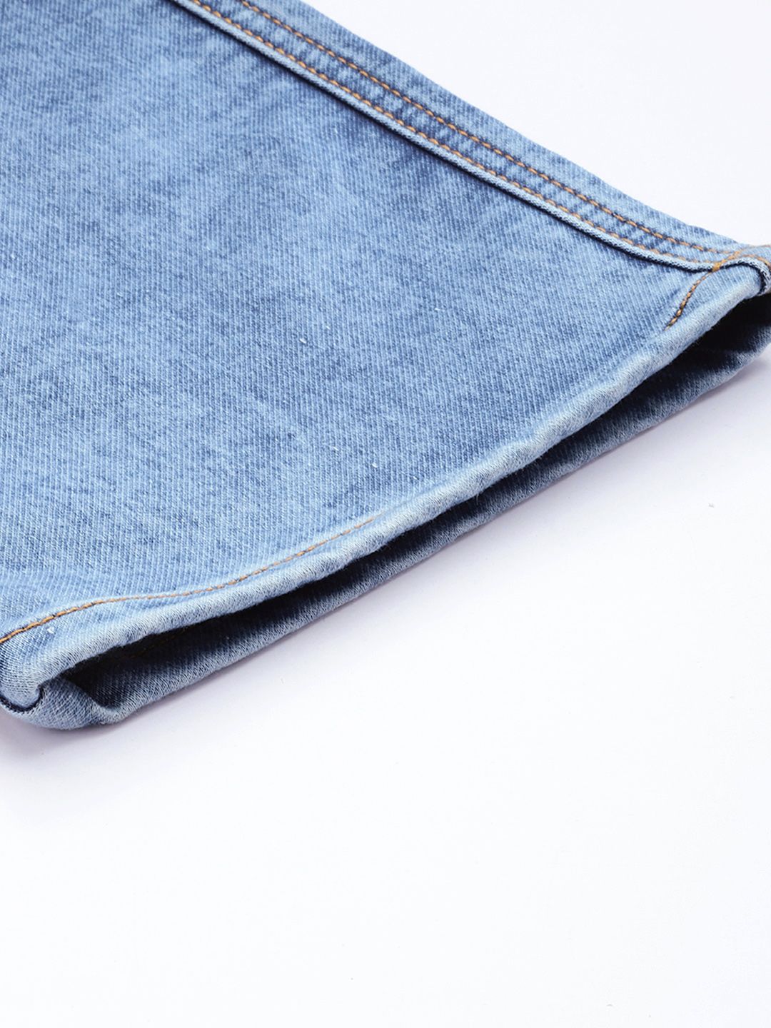 Men's Blue Relaxed Fit Solid Stretchable Denim Cargo Joggers