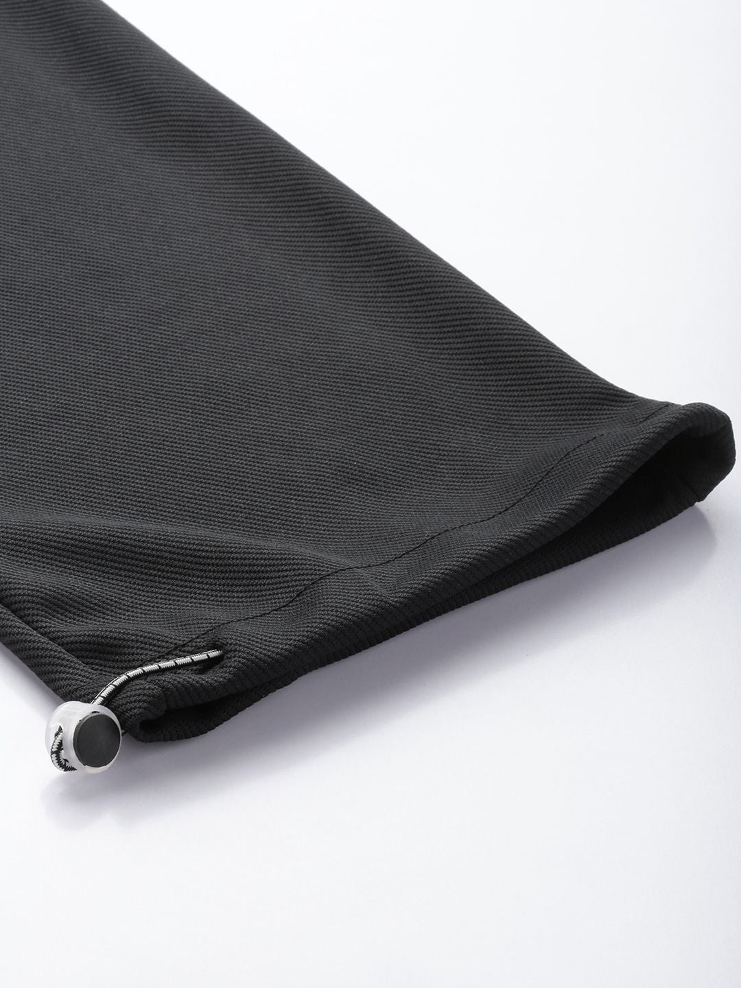 Men's Black Relaxed Fit Textured Wide Leg Cargo Joggers