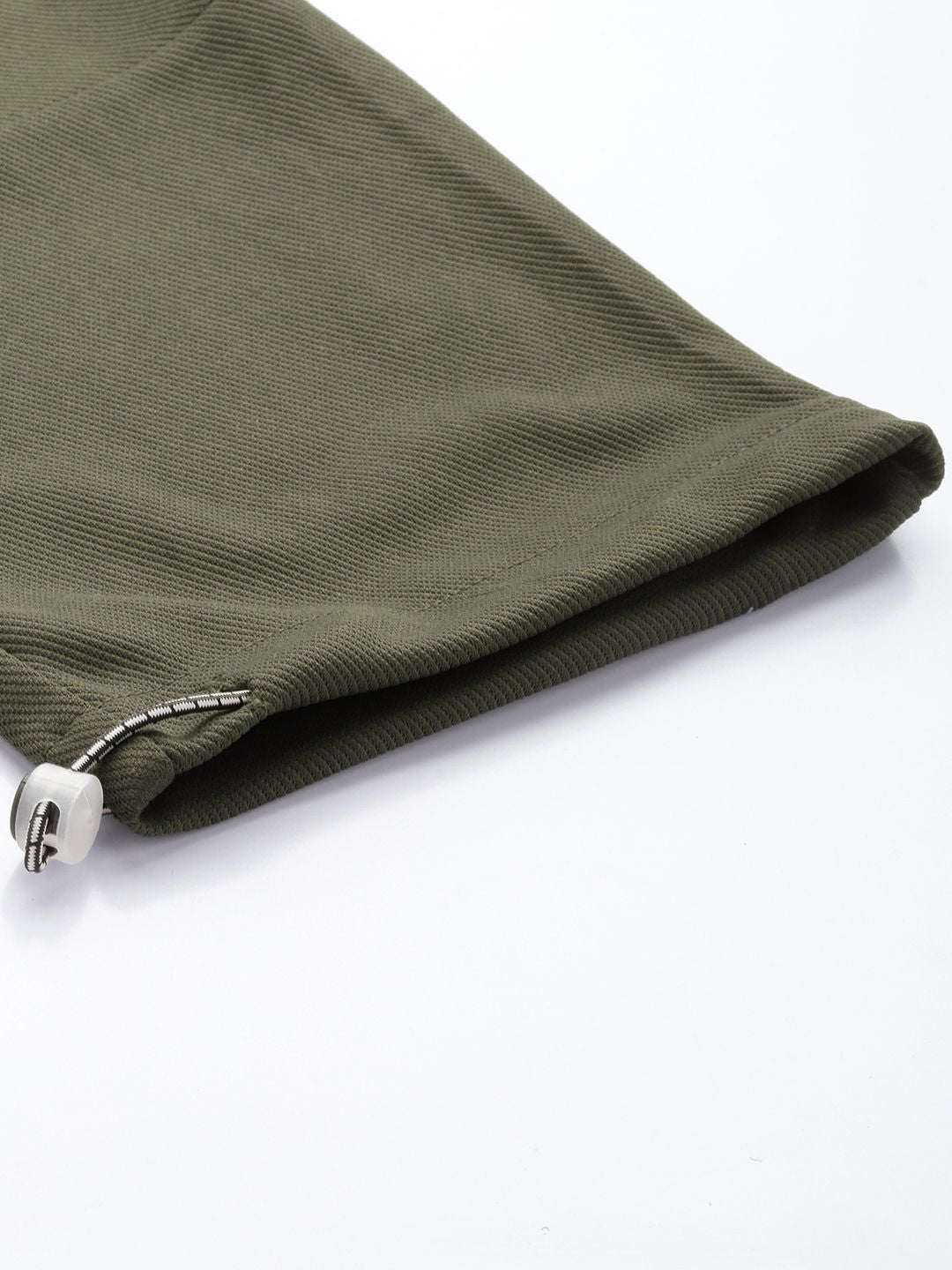 Men's Olive Relaxed Fit Textured Wide Leg Cargo Joggers