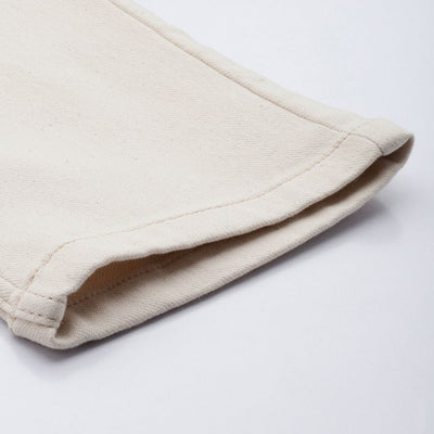 Men's White Regular Fit Solid Denim Joggers