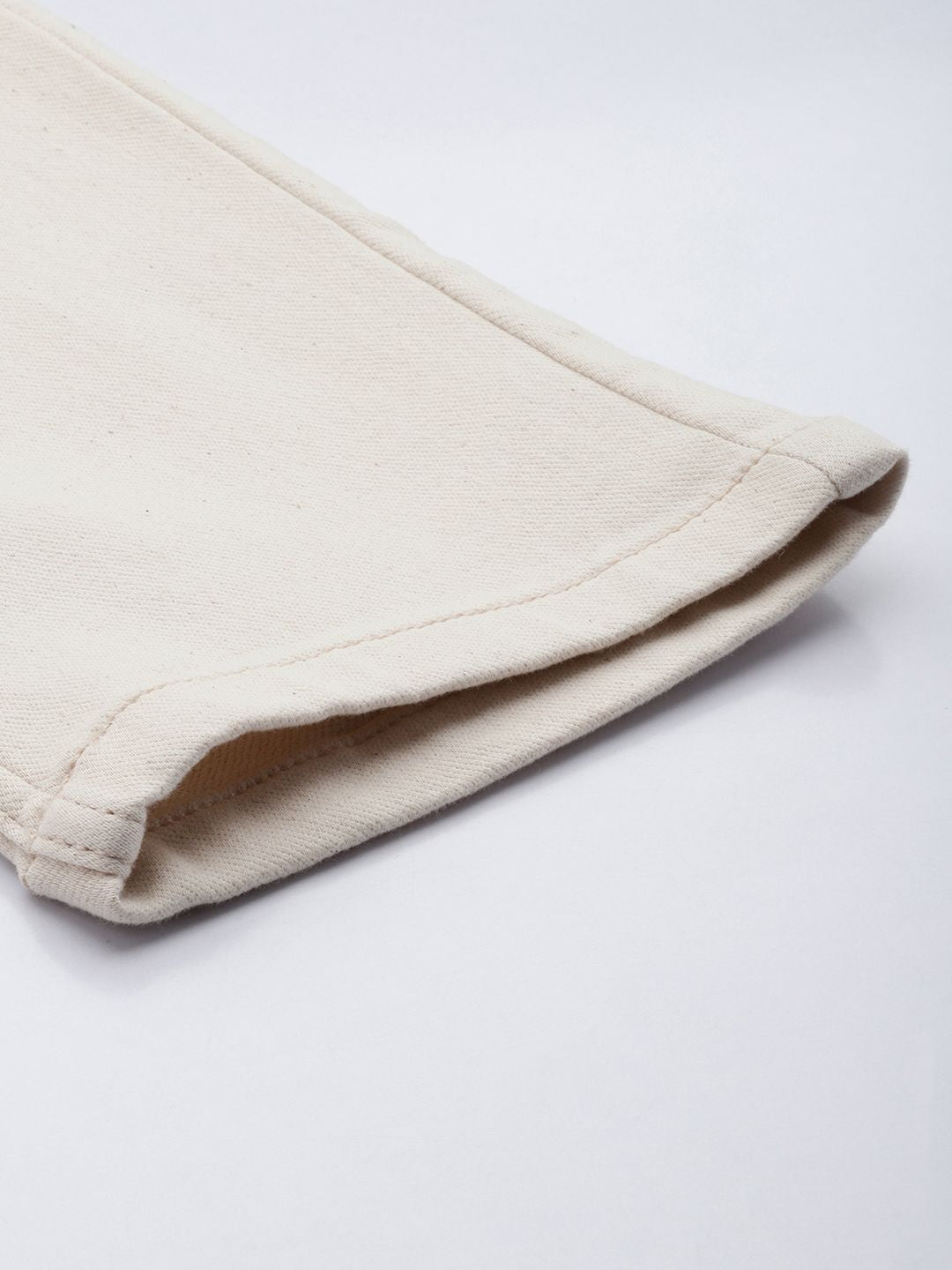 Men's White Regular Fit Solid Denim Joggers