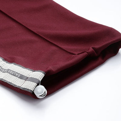 Men's Maroon Relaxed Fit Printed Wide Leg Joggers