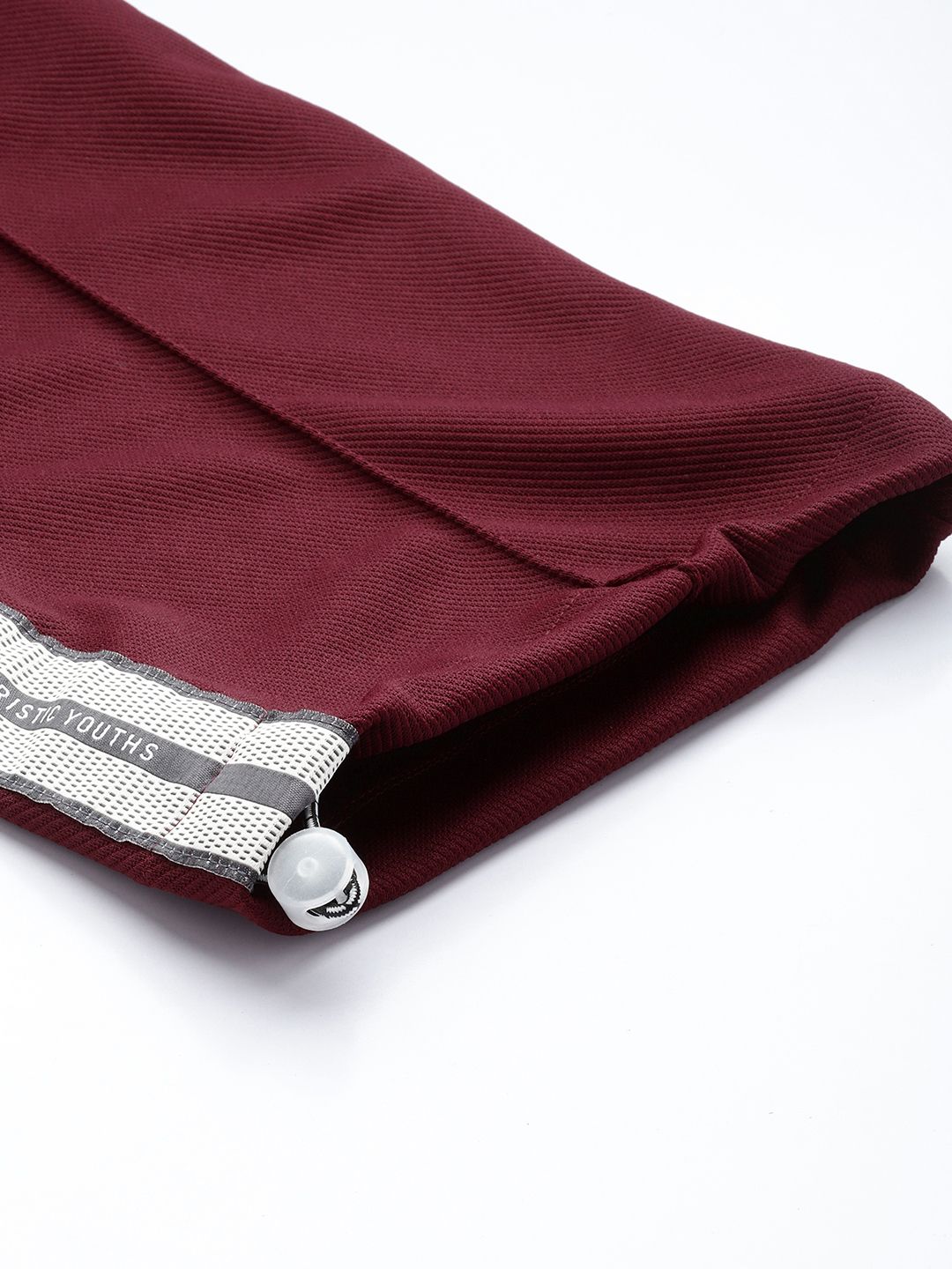 Men's Maroon Relaxed Fit Printed Wide Leg Joggers