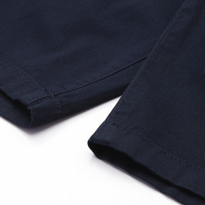 Men's Navy Blue Regular Fit Solid Chino Shorts