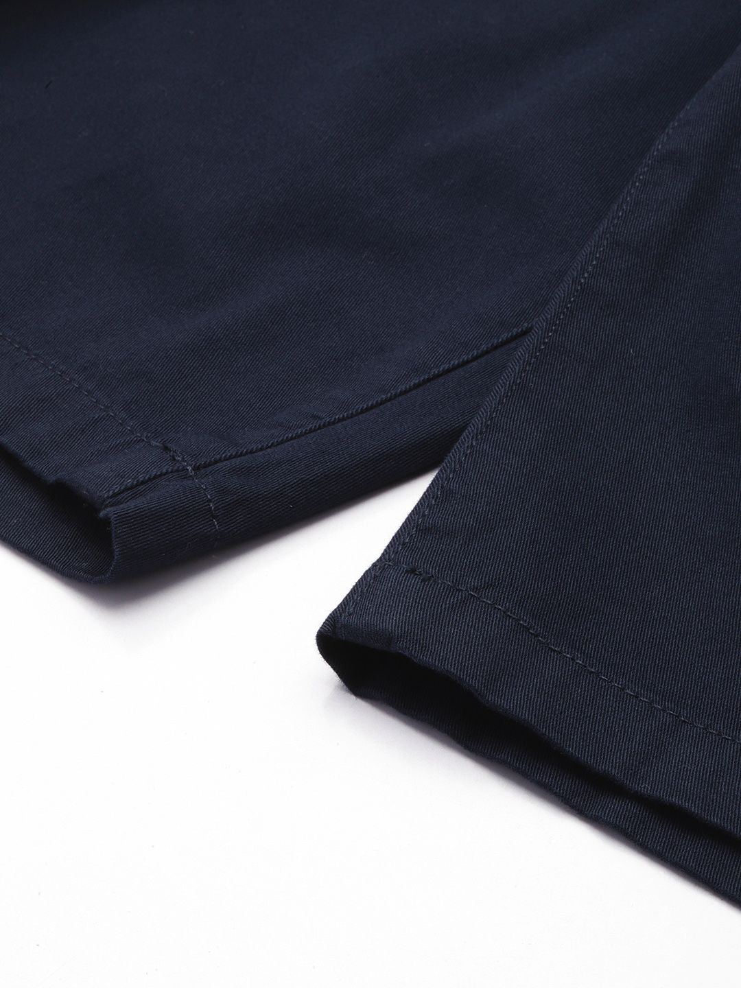 Men's Navy Blue Regular Fit Solid Chino Shorts