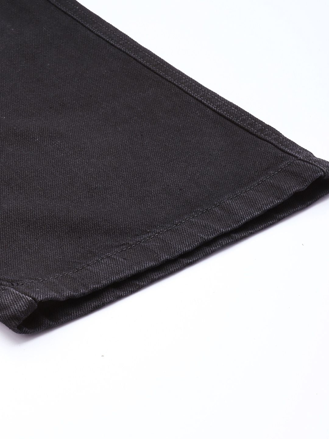 Men's Black Relaxed Fit Solid Denim Joggers