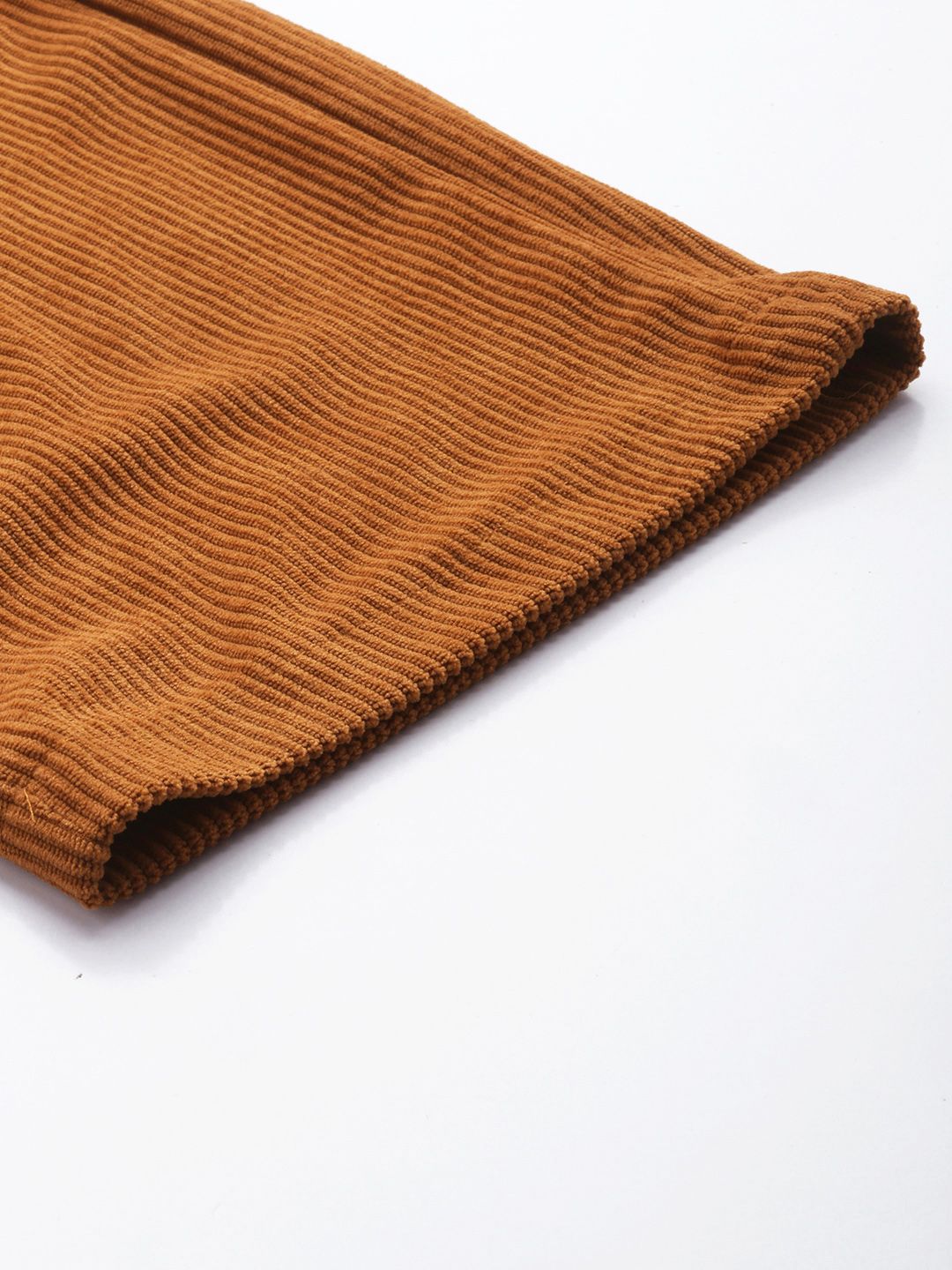 Men's Brown Straight Fit Textured Trousers