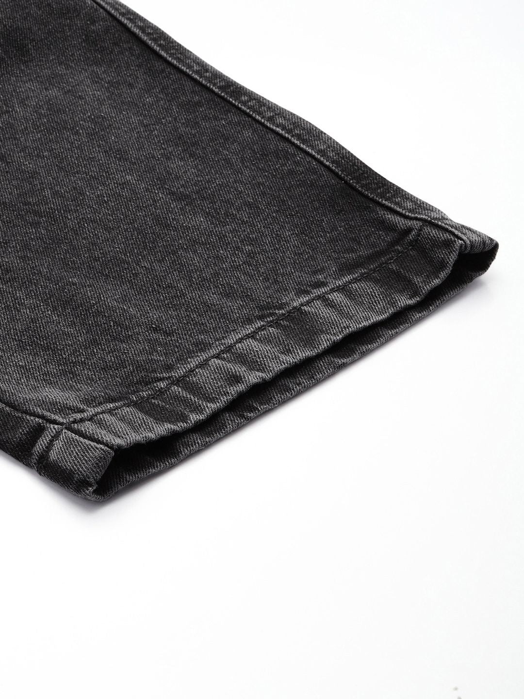 Men's Grey Relaxed Fit Solid Denim Joggers