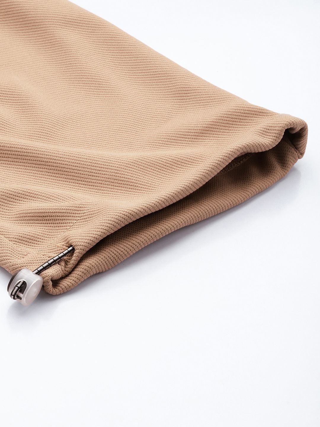 Men's Brown Relaxed Fit Textured Wide Leg Cargo Joggers