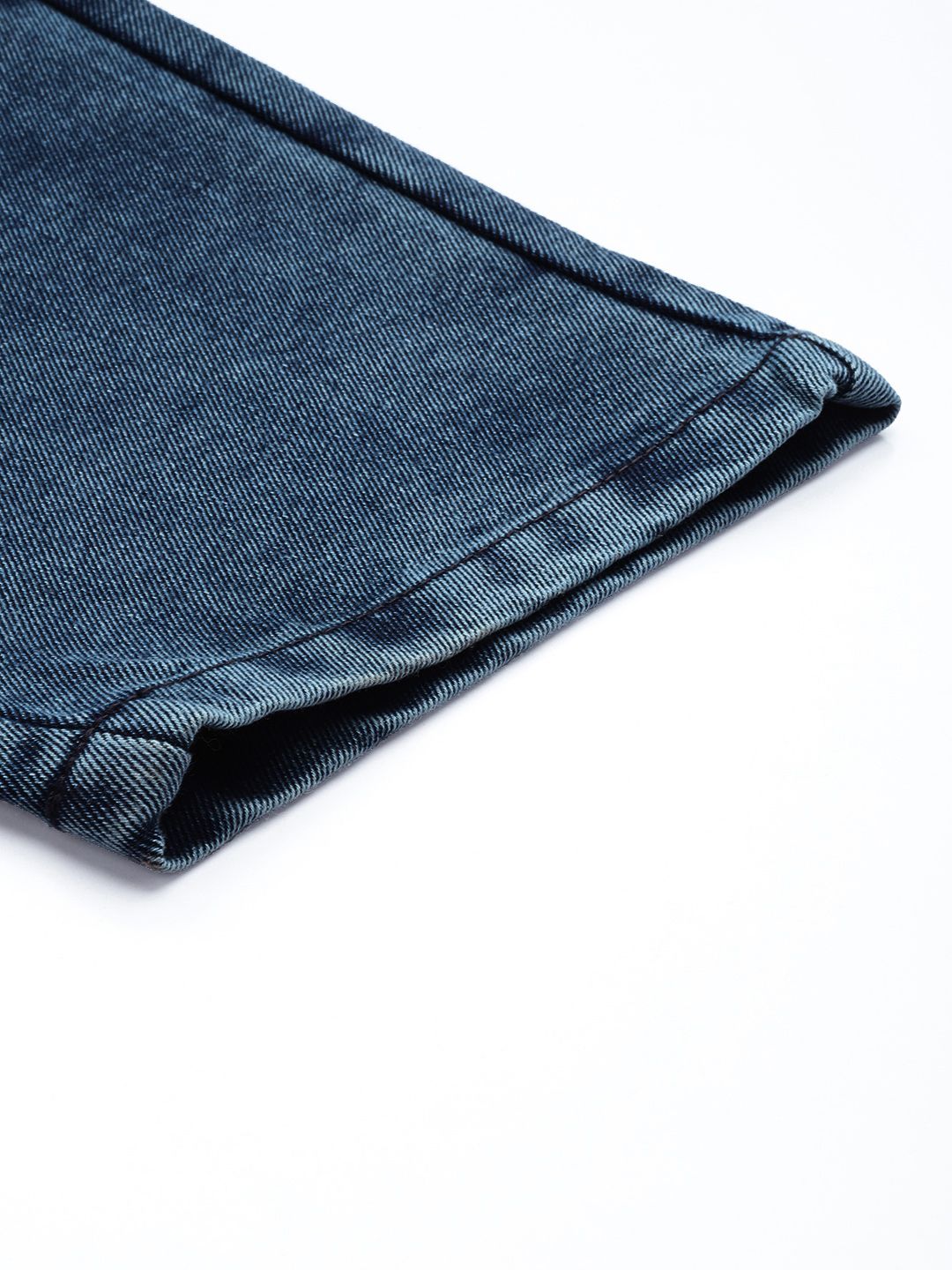 Men's Blue Barrel Loose Solid Denim Joggers