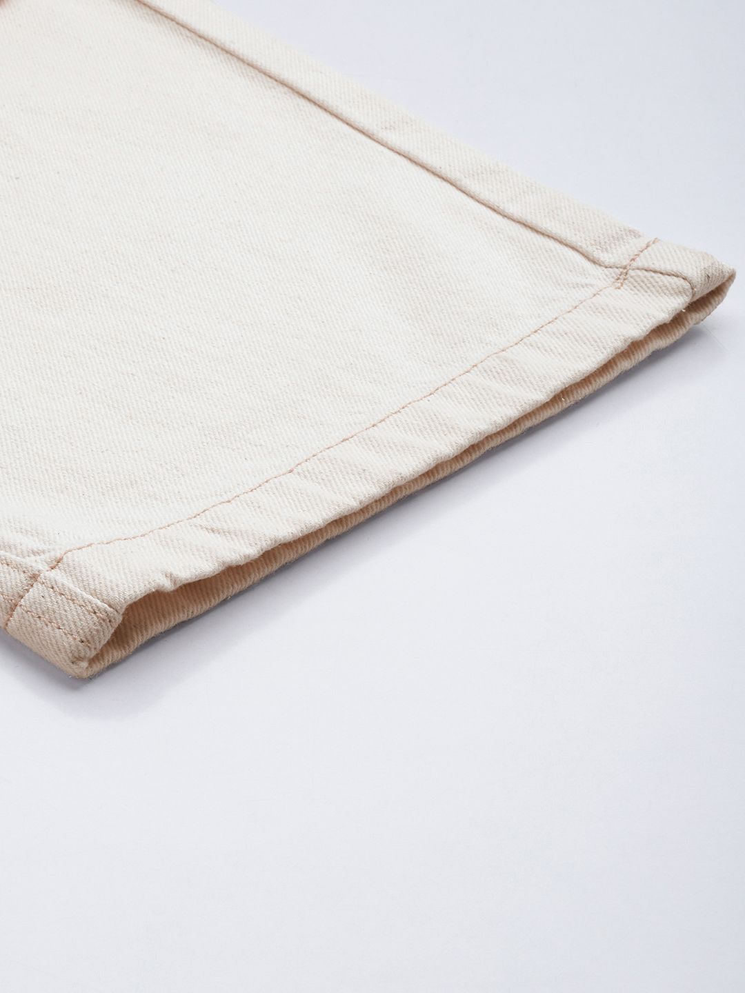 Men's White Relaxed Fit Solid Denim Joggers