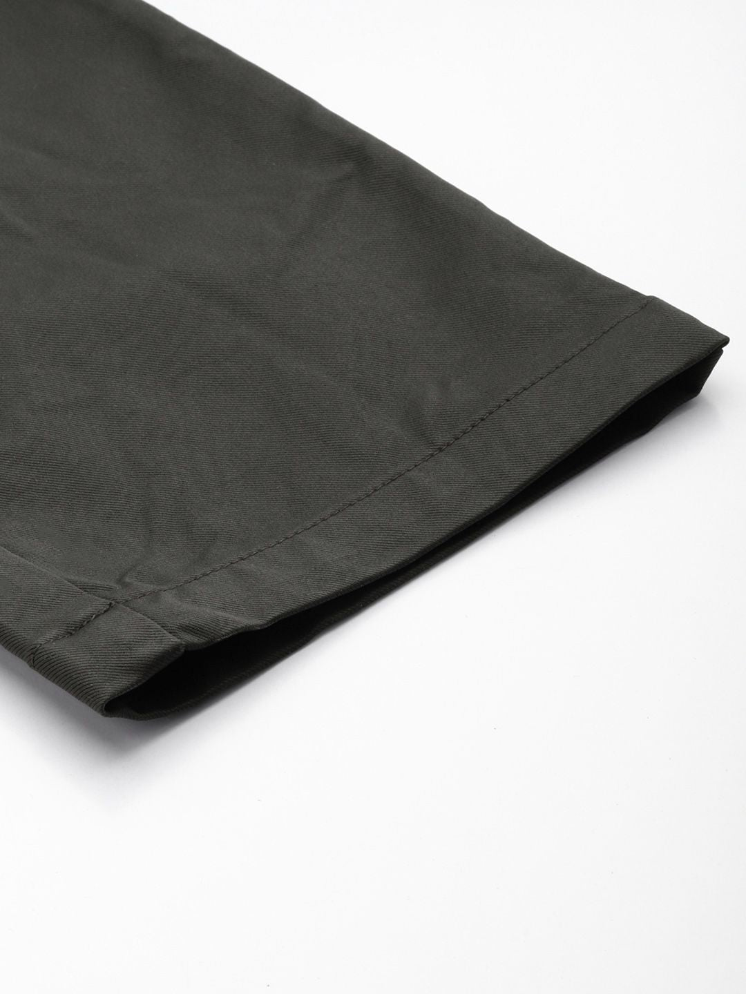 Men's Grey Regular Fit Solid Trousers