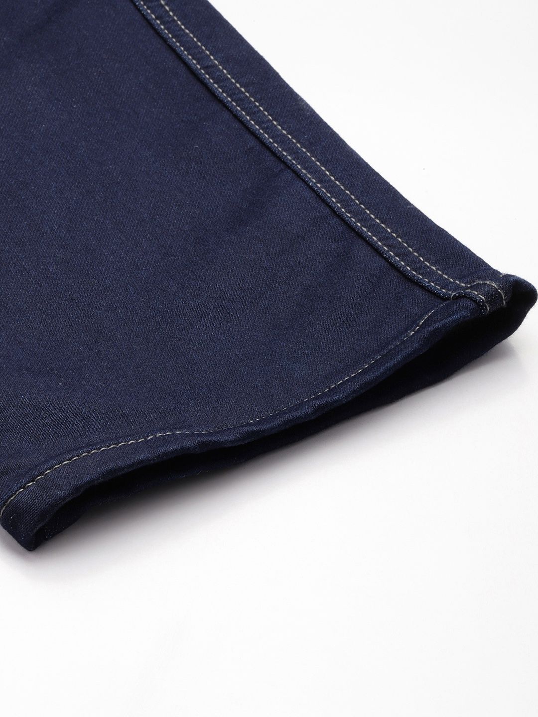 Men's Blue Relaxed Fit Solid Stretchable Denim Cargo Joggers