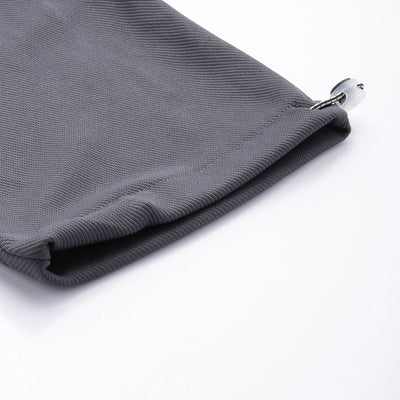 Men's Grey Relaxed Fit Textured Wide Leg Cargo Joggers