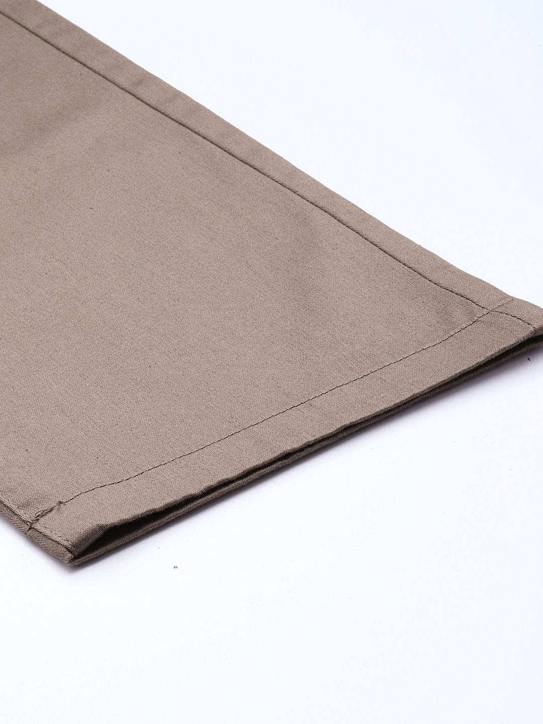 Men's Grey Regular Fit Solid Chinos