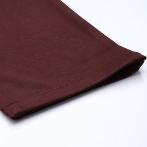 Men's Maroon Relaxed Fit Solid Chinos