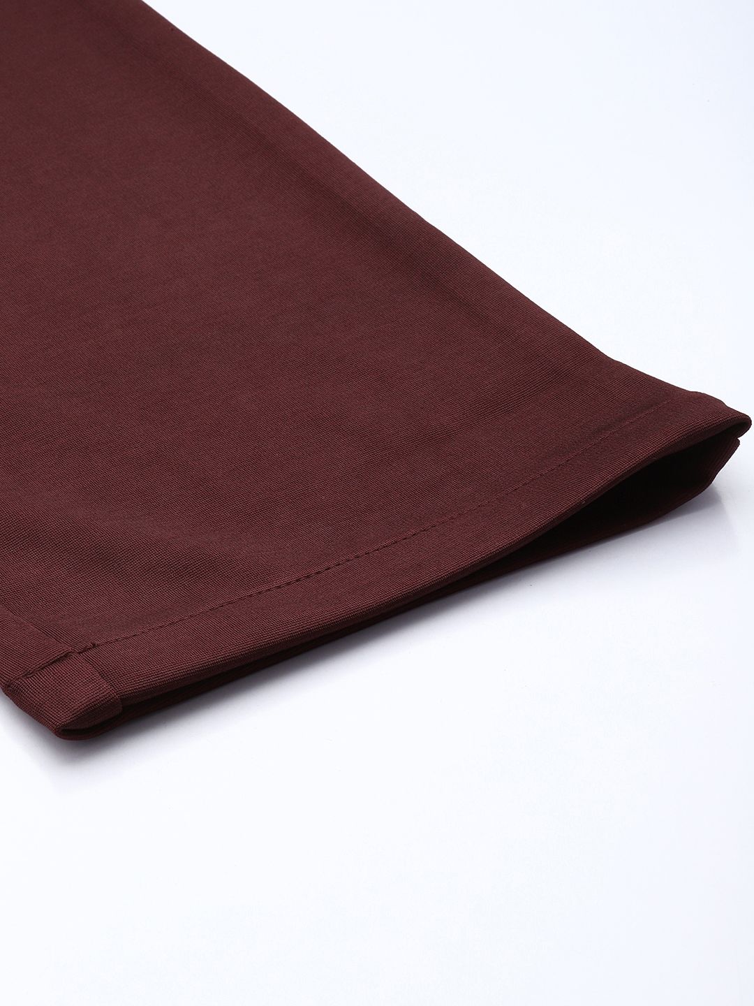 Men's Maroon Relaxed Fit Solid Chinos