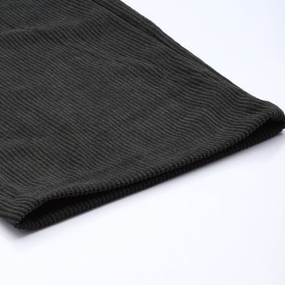 Men's Grey Straight Fit Textured Trousers
