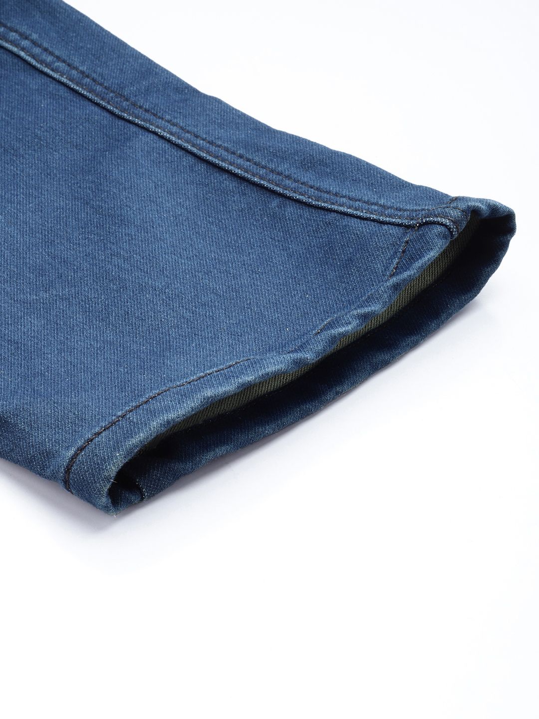 Men's Blue Relaxed Fit Solid Stretchable Denim Cargo Joggers