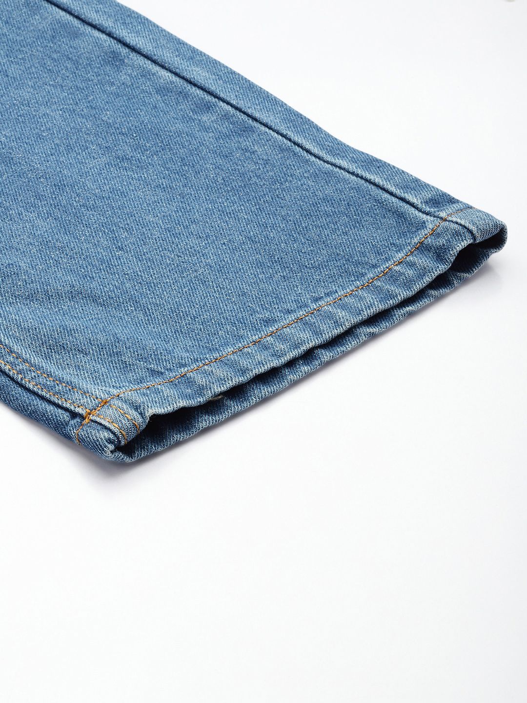 Men's Blue Straight Fit Solid Jeans