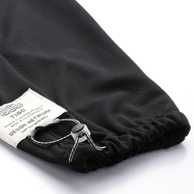 Men's Black Relaxed Fit Textured Baggy Joggers