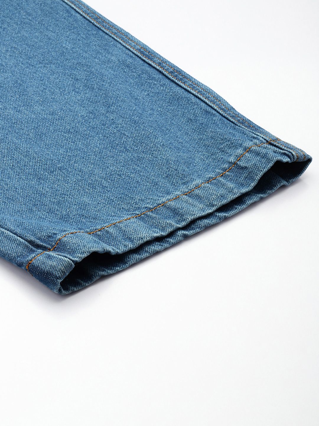 Men's Blue Relaxed Fit Solid Denim Joggers